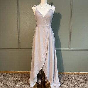 Lulus Here’s to Us Wrap Maxi Dress with Flutter Sleeve Detailing